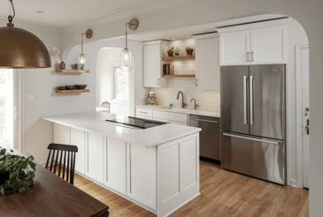 Image of a spacious remodeled kitchen with plenty of counter and island space